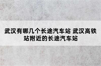 武汉有哪几个长途汽车站 武汉高铁站附近的长途汽车站